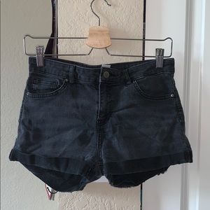 H&M black denim shorts